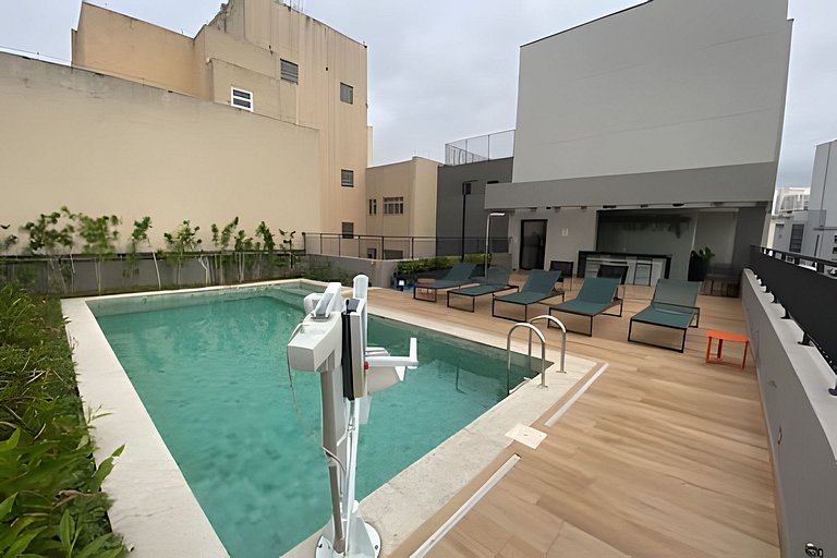 Studio Moderno Piscina Gym e Portaria 24h